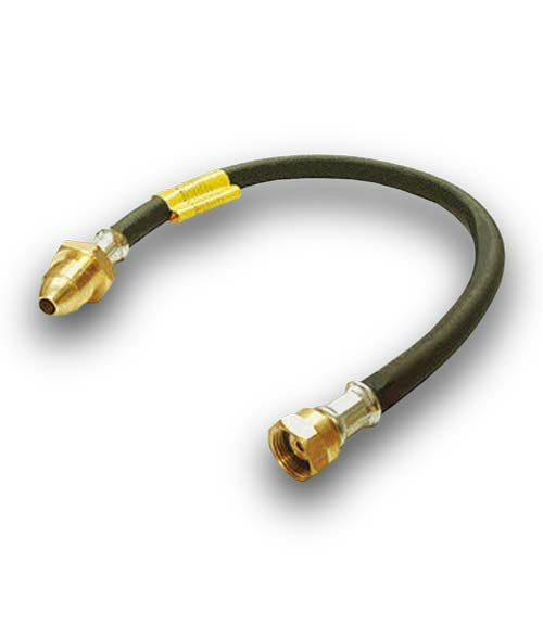 LPG Pigtail POL x W20 0.5m (20") Black Rubber Hose